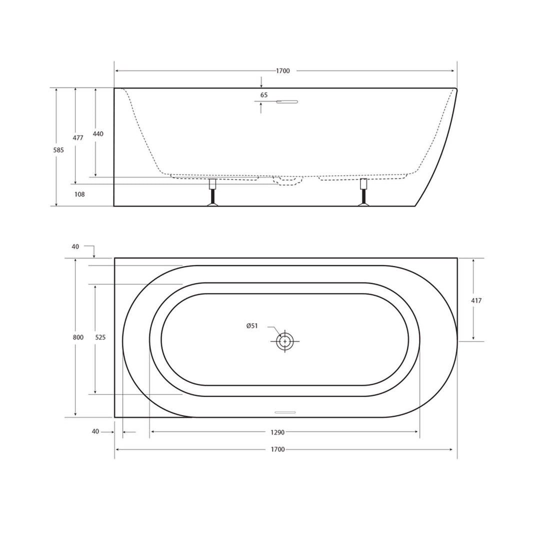 Positano Curved Corner Bathtub