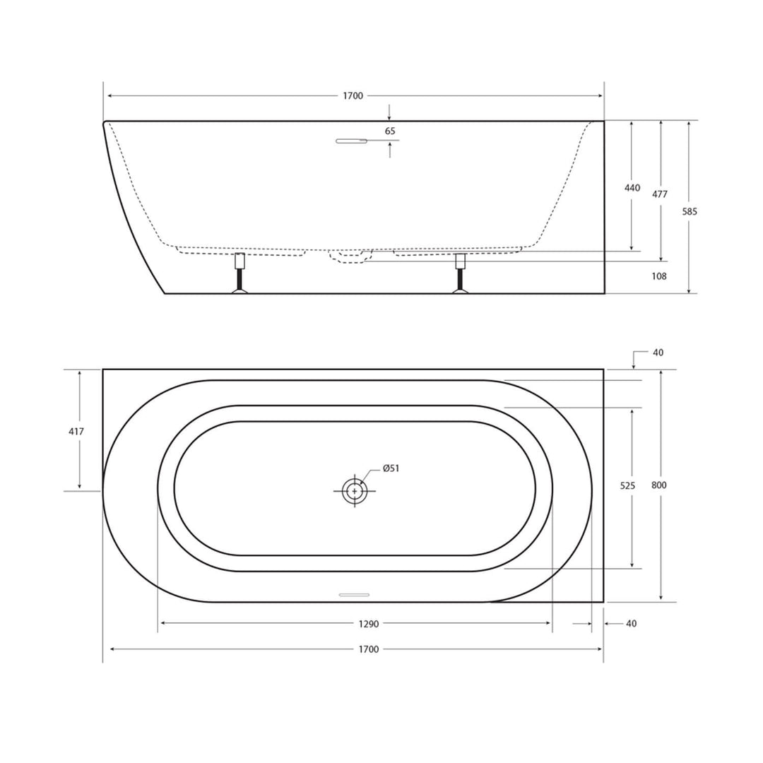 Positano Curved Corner Bathtub