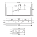 Des Wall Hung Ceramic Basin 610-1010mm