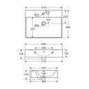 Des Wall Hung Ceramic Basin 610-1010mm