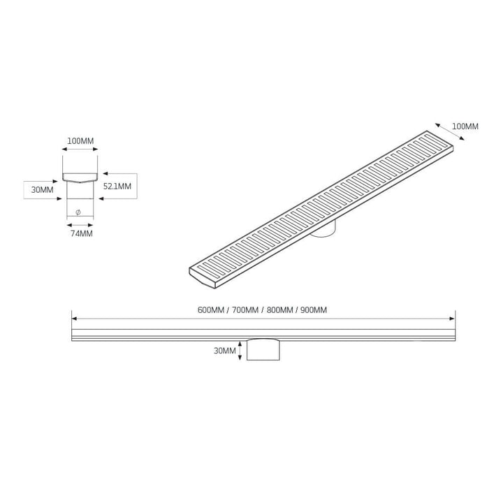 Radiant Slotted 316 Stainless Steel Floor Grate