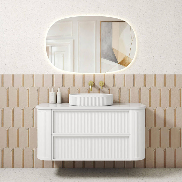 Ramee Curved Fluted Wall Hung Vanity