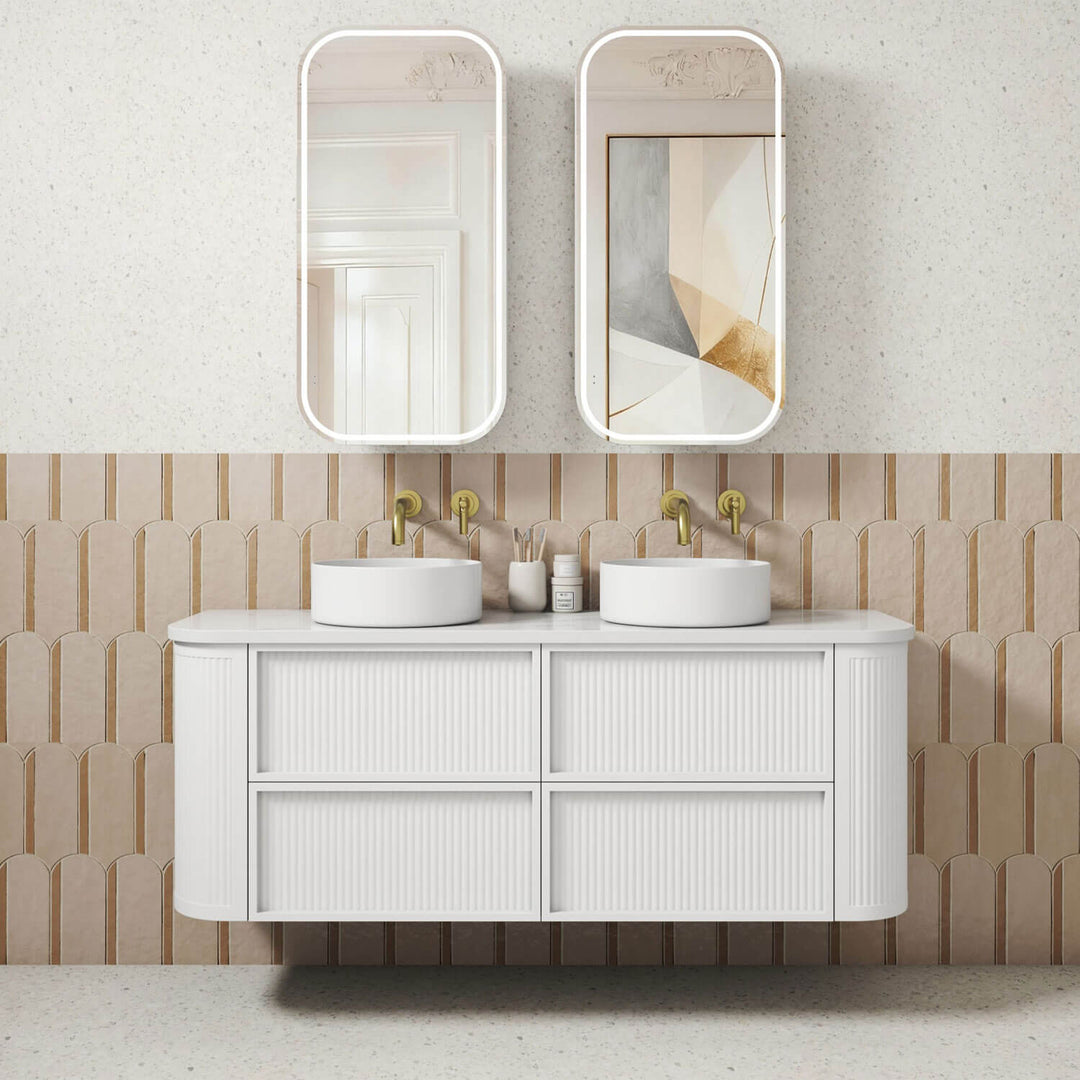 Ramee Curved Fluted Wall Hung Vanity