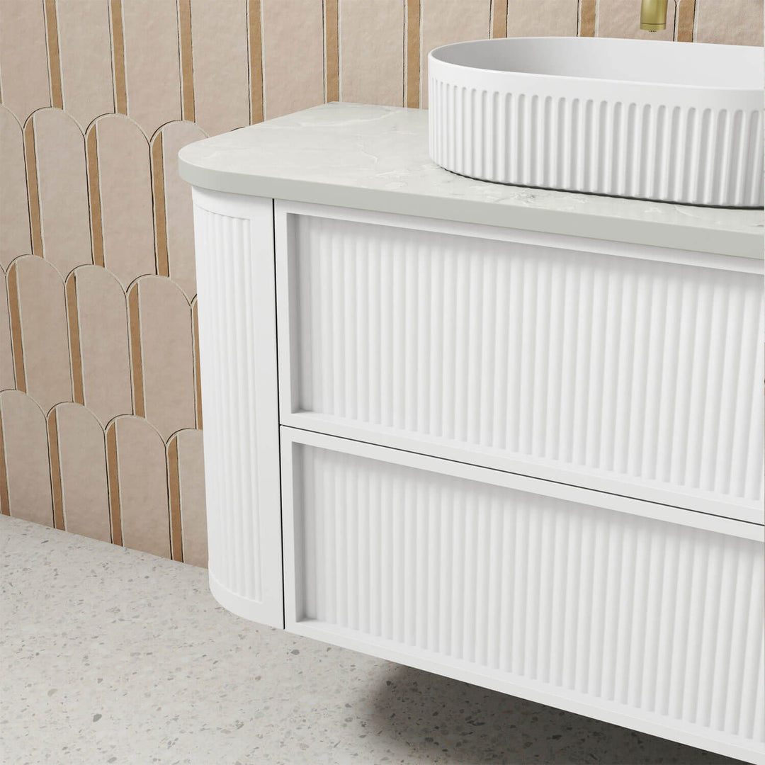 Ramee Curved Fluted Wall Hung Vanity