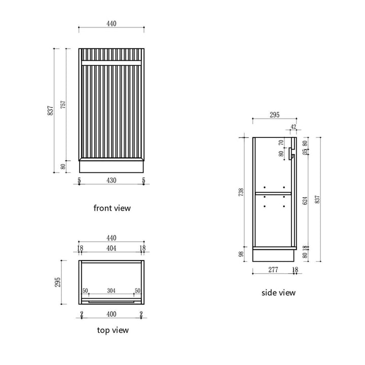 Ravia Compact Fluted Vanity 450mm