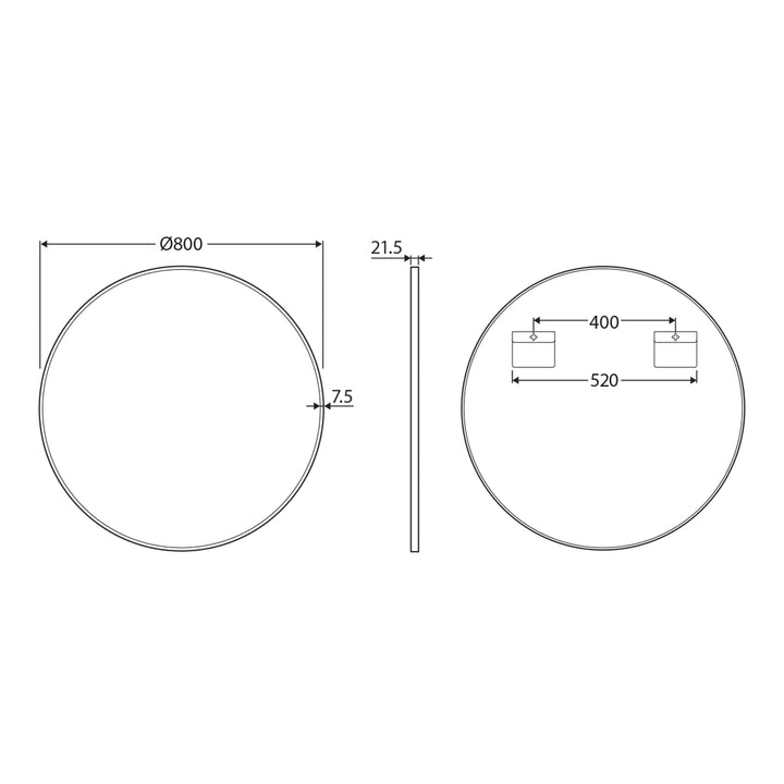 Reba Round Framed Glass Mirror