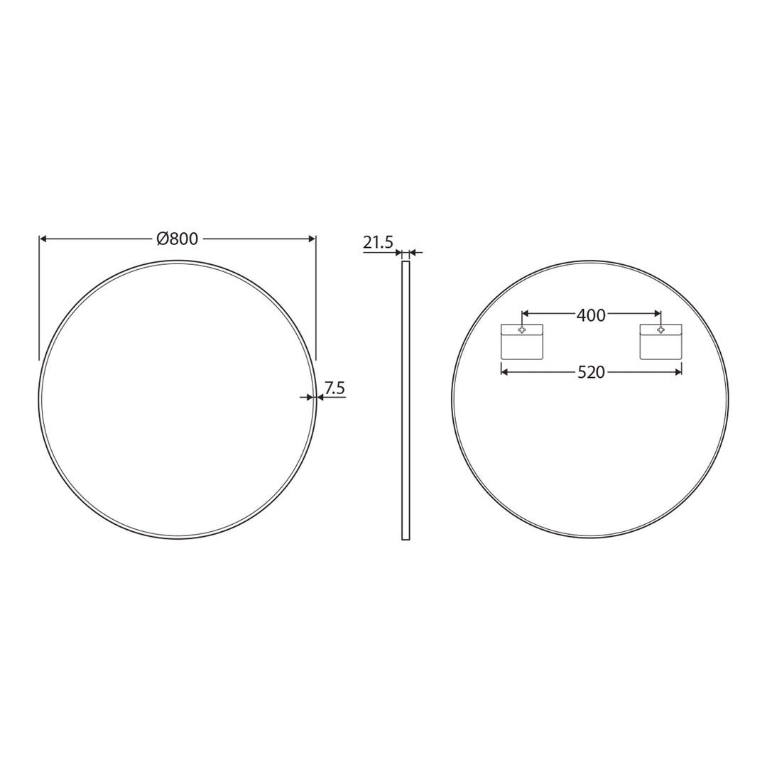 Reba Round Framed Glass Mirror