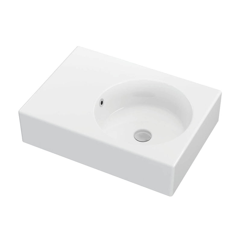 Reba Skew Wall Hung Ceramic Basin 600mm