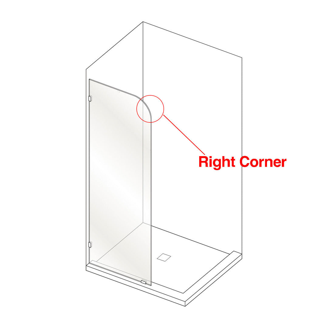 10mm Frameless Curved Fluted Shower Screen Fixed Panel