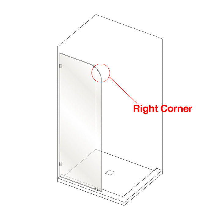10mm Frameless Curved Fluted Shower Screen Fixed Panel