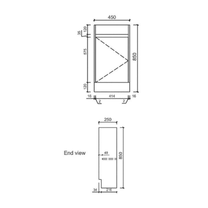 Brant Floor Mounted Compact Vanity 450mm