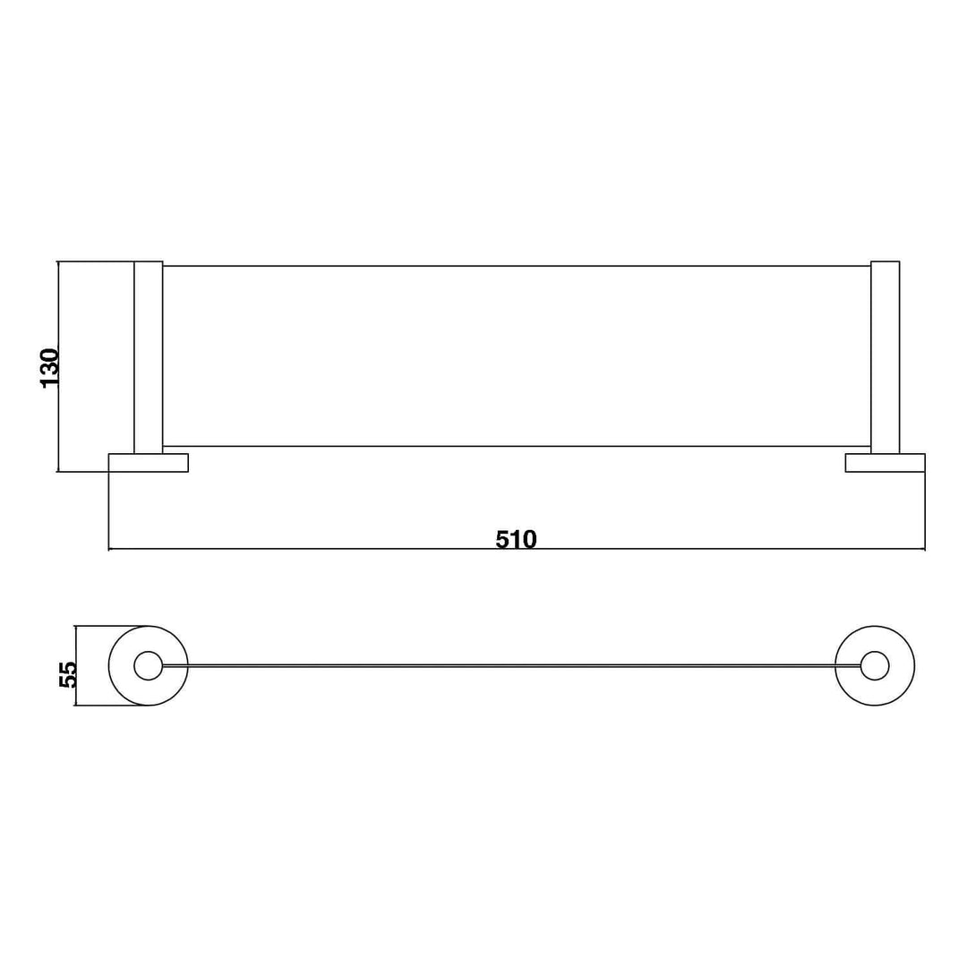 Rund Long Shower Shelf 550mm