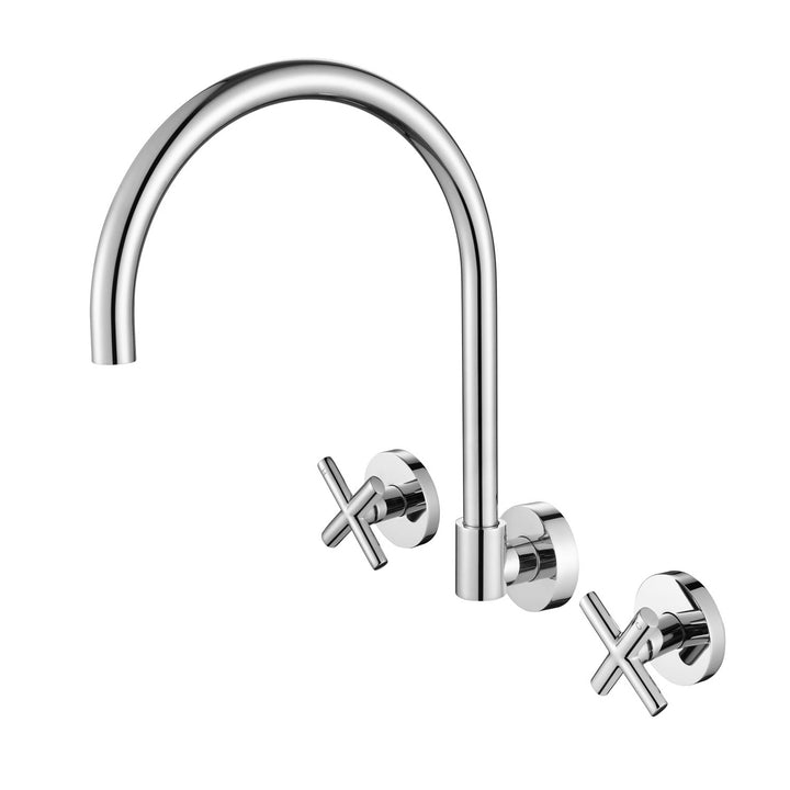 Ryker Cross Handle Wall Assembly Tap Set