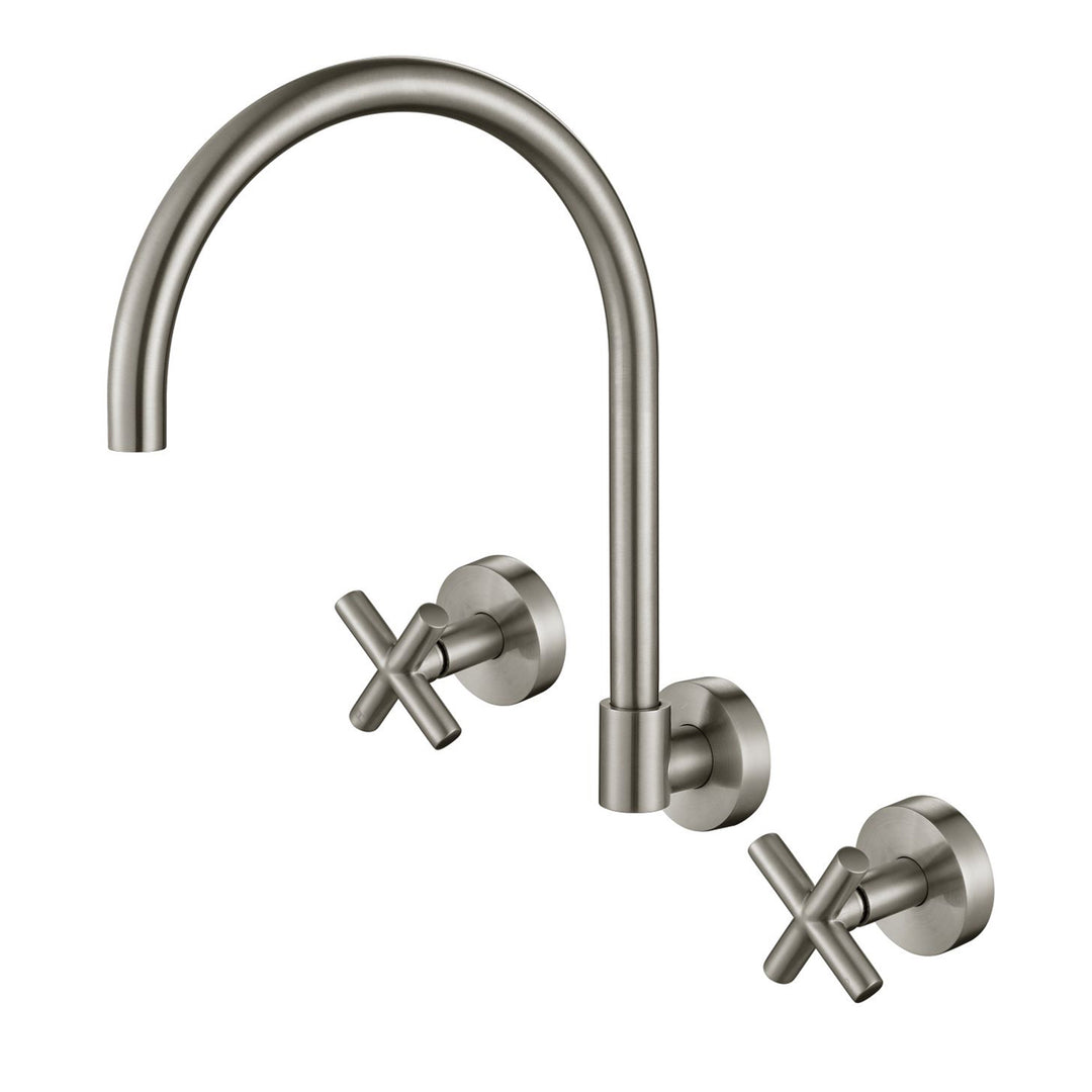 Ryker Cross Handle Wall Assembly Tap Set