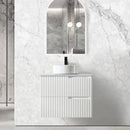 Noosa Fluted Matte White Wall Hung Vanity (600-1500mm)