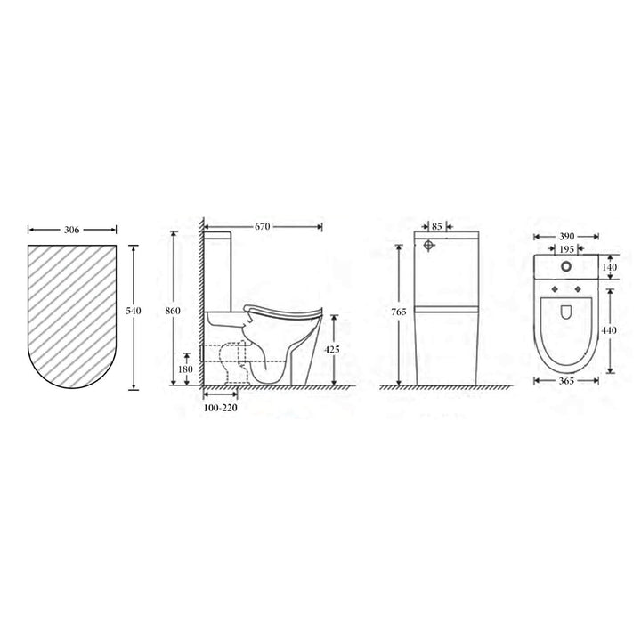 Seoul Ergonomic Back to Wall Toilet
