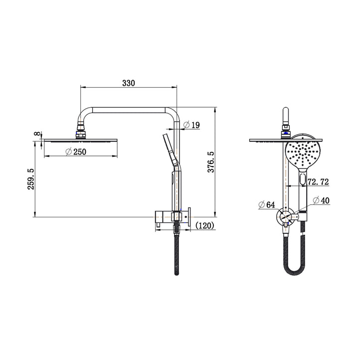 Star Compact Twin Shower Set