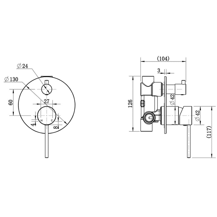Star Pin Handle Diverter Wall Mixer