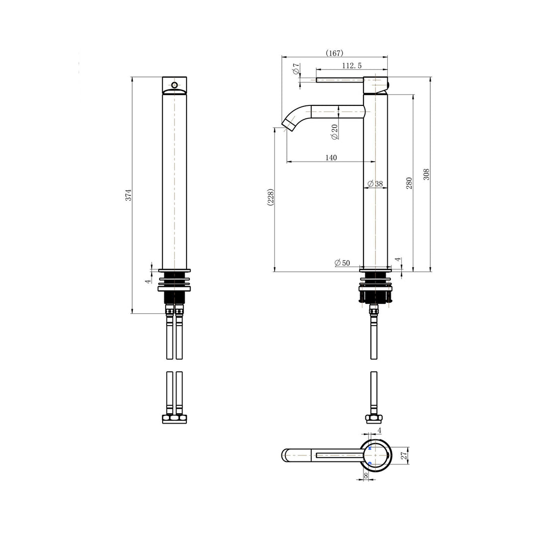 Star Tall Curved Spout Basin Mixer