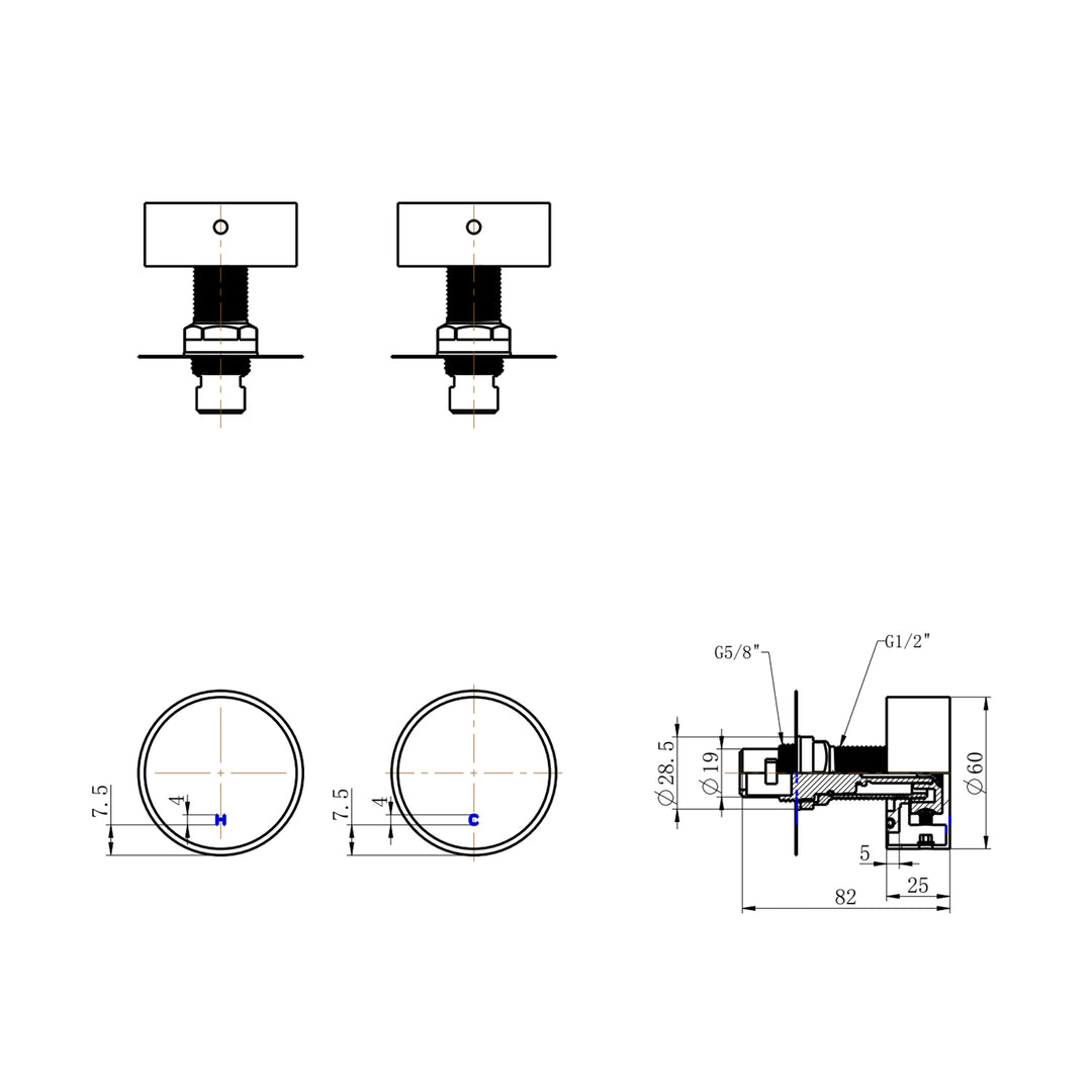 Star Mini Round Wall Top Assembly