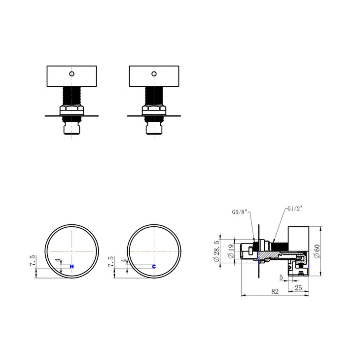 Star Mini Round Wall Top Assembly