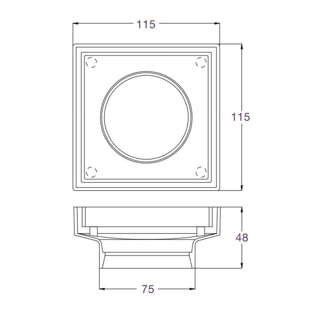 Star Tile Insert Waste 115x115mm