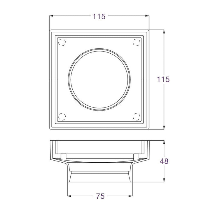Star Tile Insert Waste 115x115mm