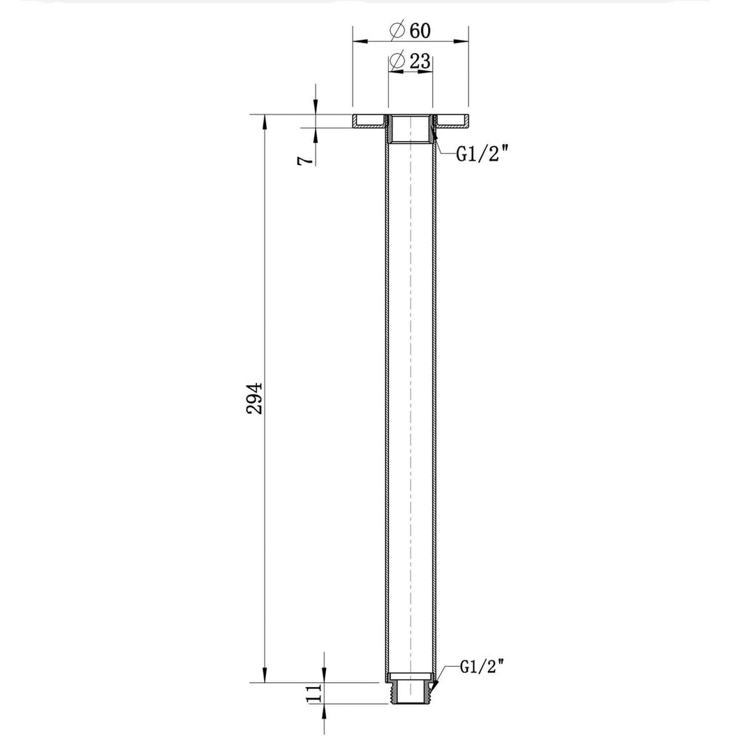 Star Vertical Shower Arm 300mm