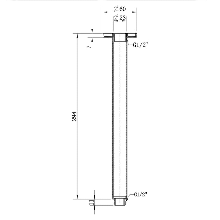 Star Vertical Shower Arm 300mm