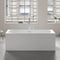 Studio Square Freestanding Overflow Bathtub Gloss White 1400-1700mm