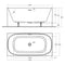 Studio Square Freestanding Overflow Bathtub Gloss White 1400-1700mm