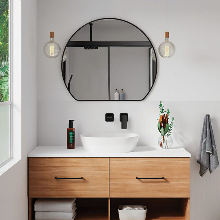 Sunrise Round Framed Glass Mirror 800x690mm