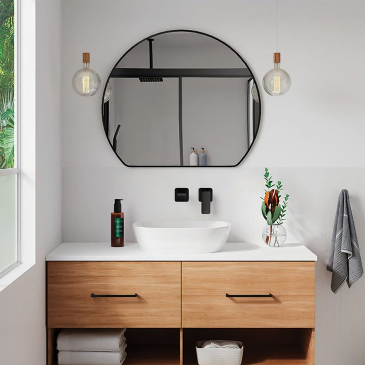 Sunrise Round Framed Glass Mirror 800x690mm