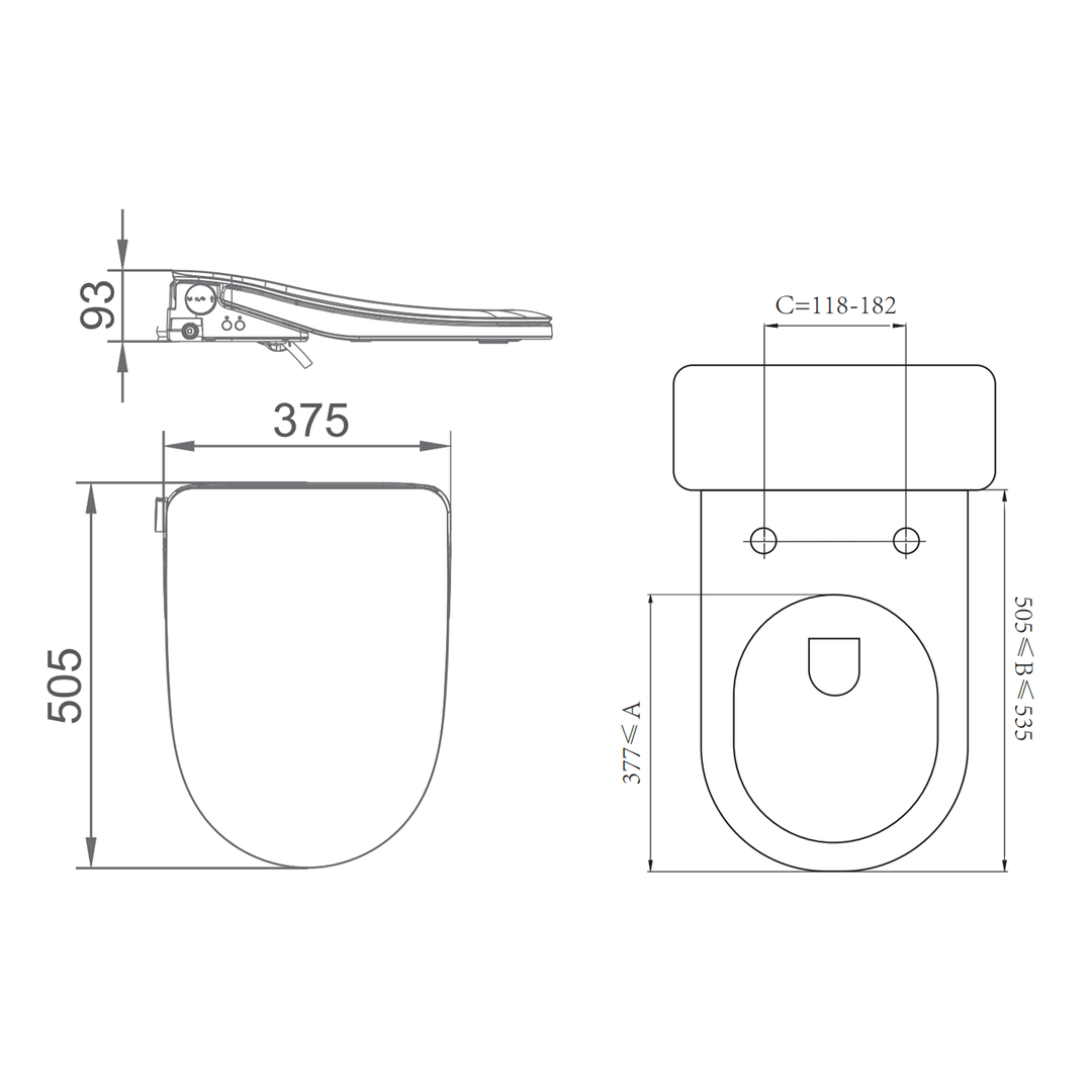 Thea Luna Electric Smart Bidet Toilet Set