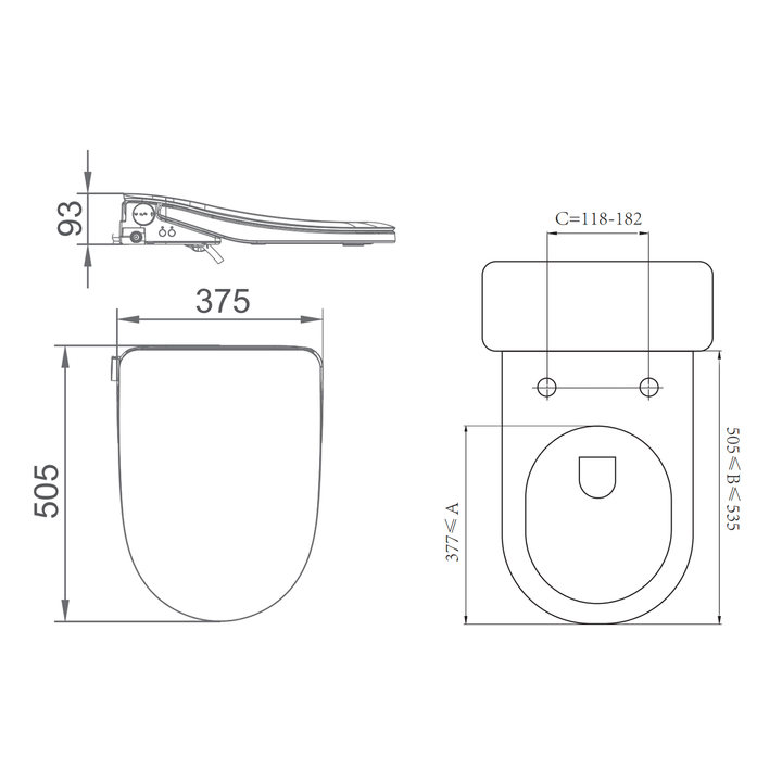 Thea Luna Electric Smart Bidet Toilet Set