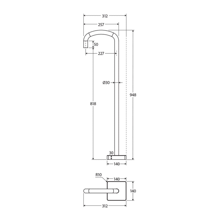 Tono Freestanding Bath Outlet Spout