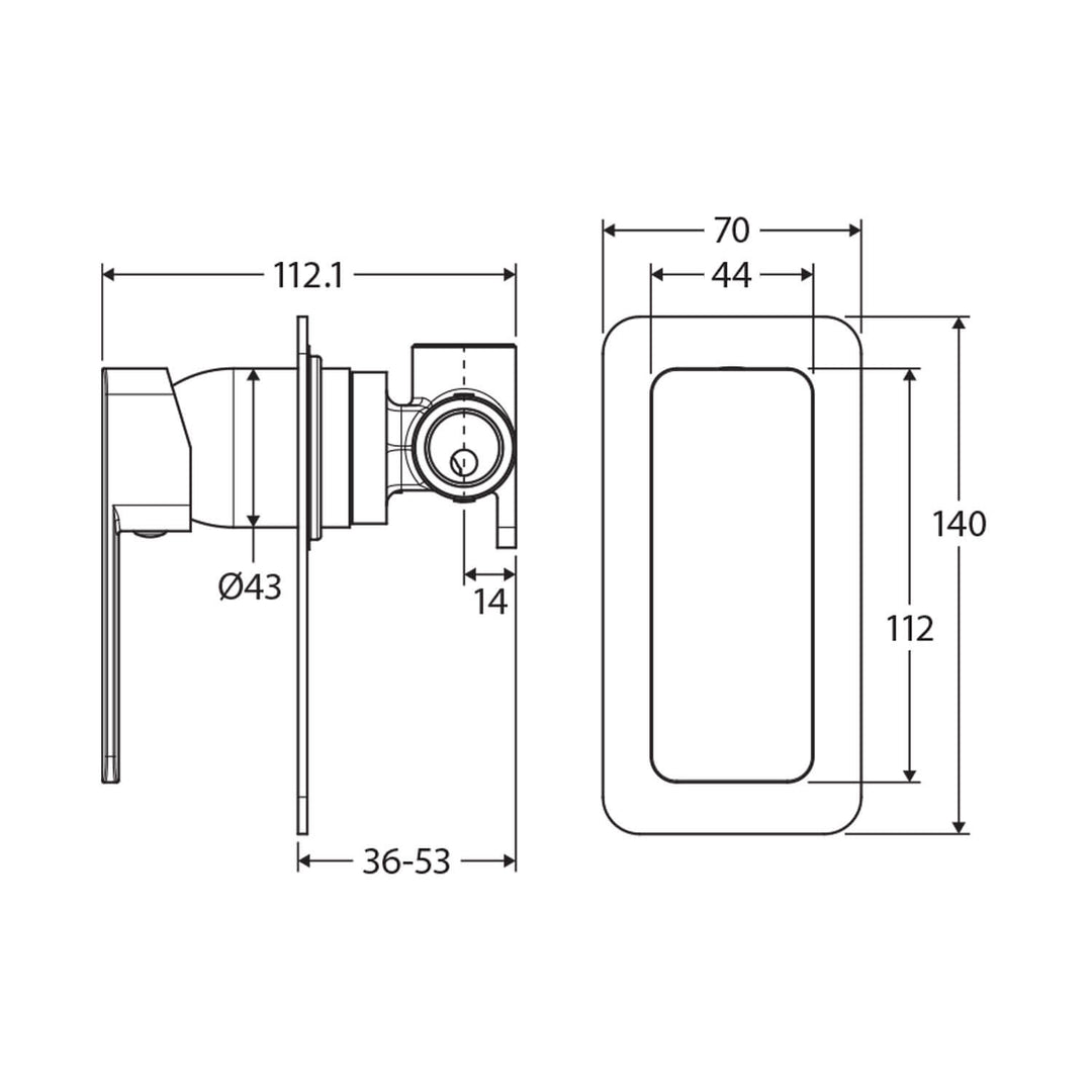 Tono Long Backplate Shower Wall Mixer