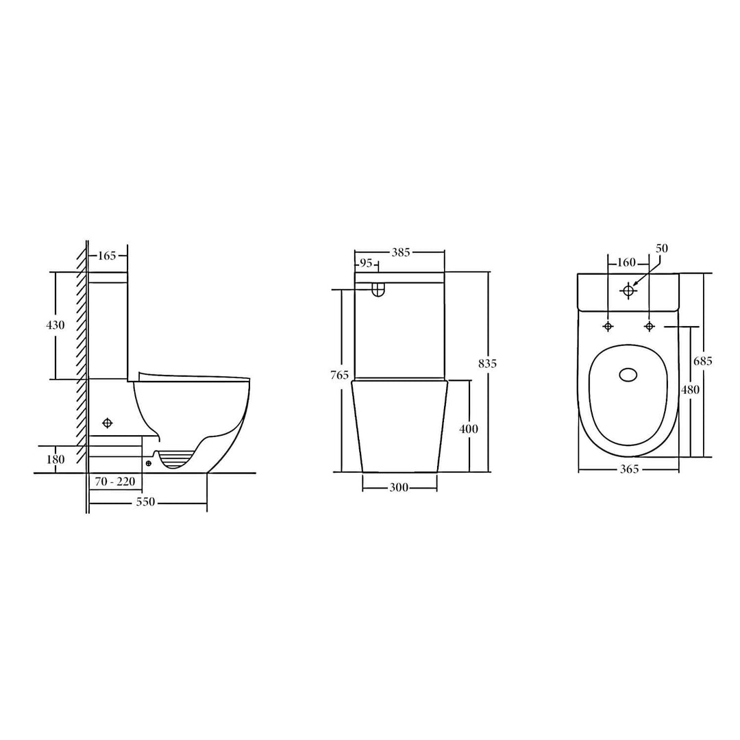 Toulouse Egg Shape Cyclone Flush Back to Wall Toilet Suite