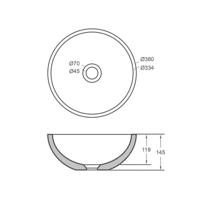 Trono Concrete Basin 360mm