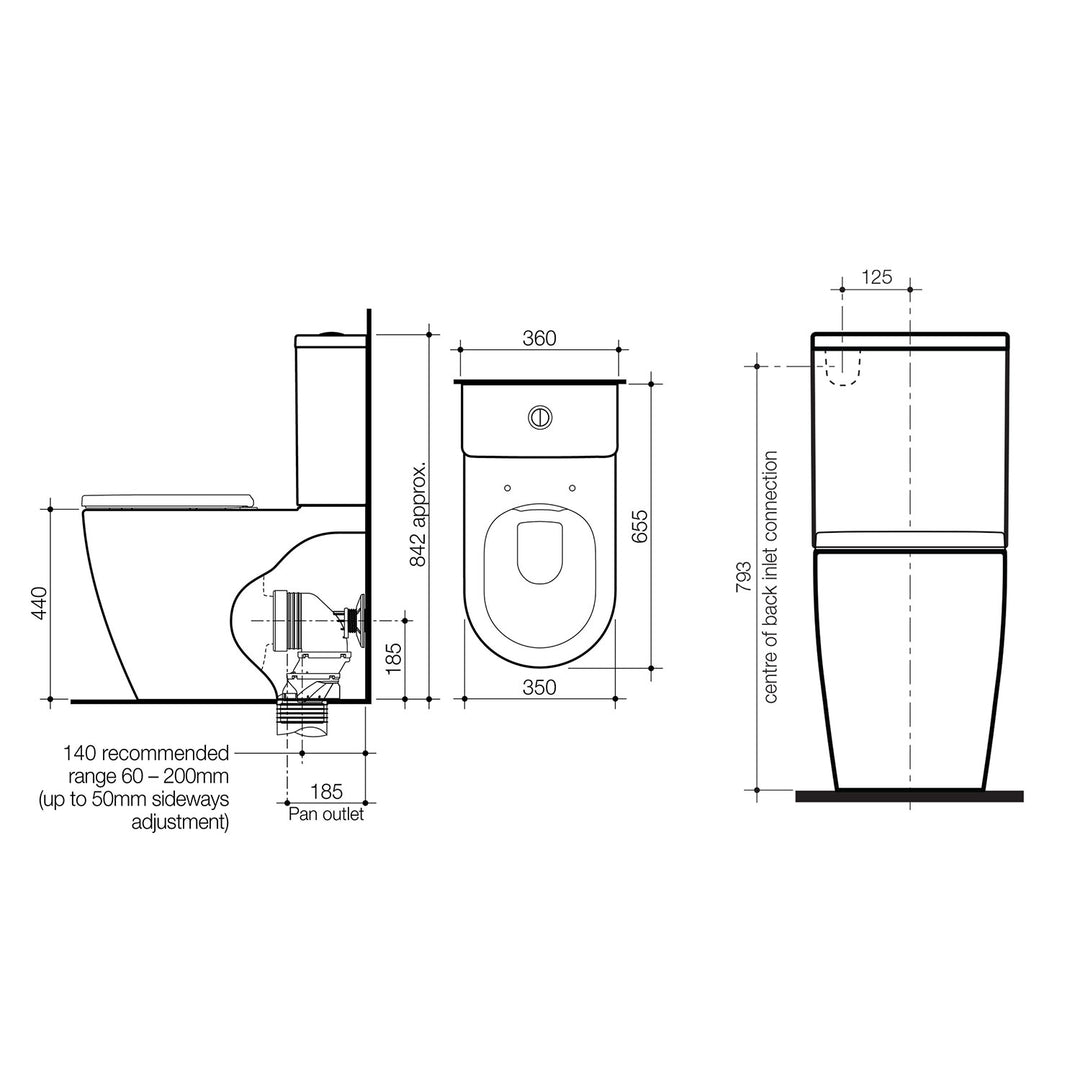 Urbane II Cleanflush Back to Wall Toilet