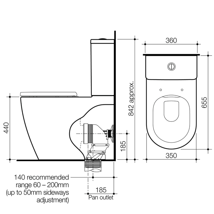 Urbane II Cleanflush Back to Wall Toilet