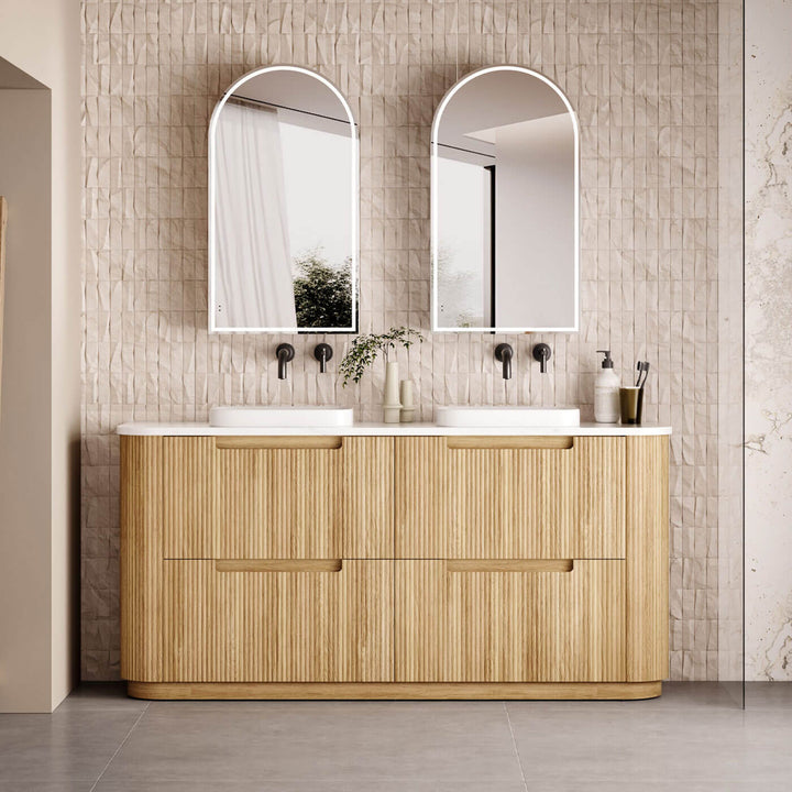 Varcelli Curved Fluted Floor Mounted Vanity (750-1800mm)