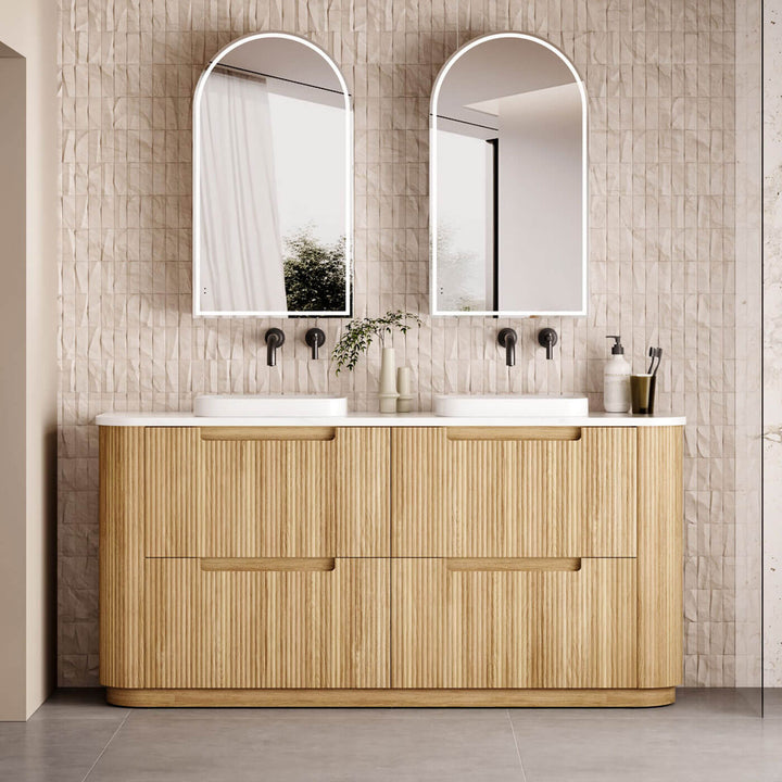 Varcelli Curved Fluted Floor Mounted Vanity (750-1800mm)