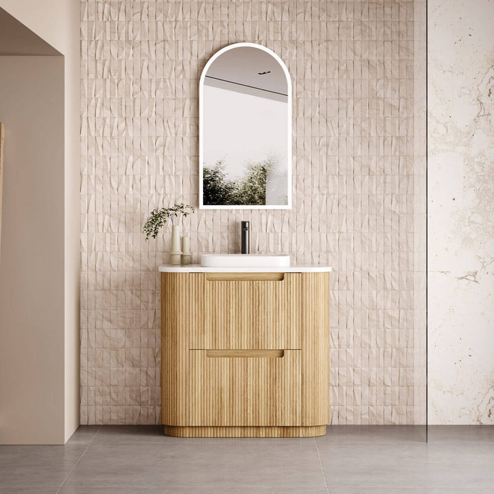 Varcelli Curved Fluted Floor Mounted Vanity (750-1800mm)