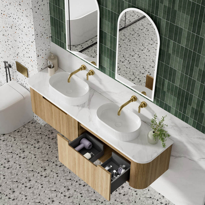 Varcelli Mono Curved Wall Hung Vanity (750-1800mm)