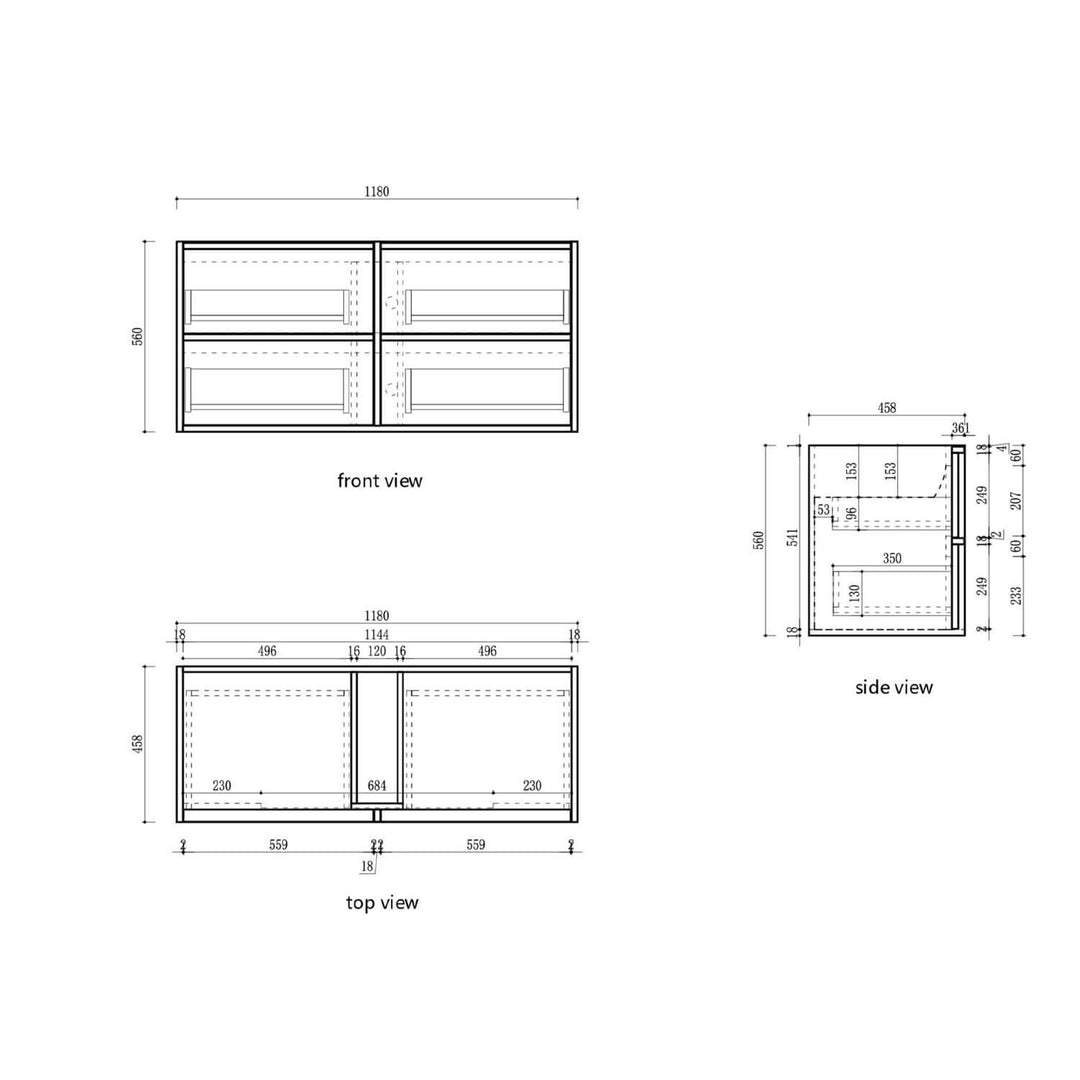 Venetta Fluted Wall Hung Vanity
