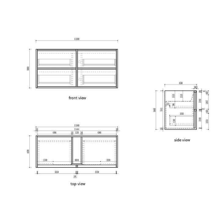 Venetta Fluted Wall Hung Vanity