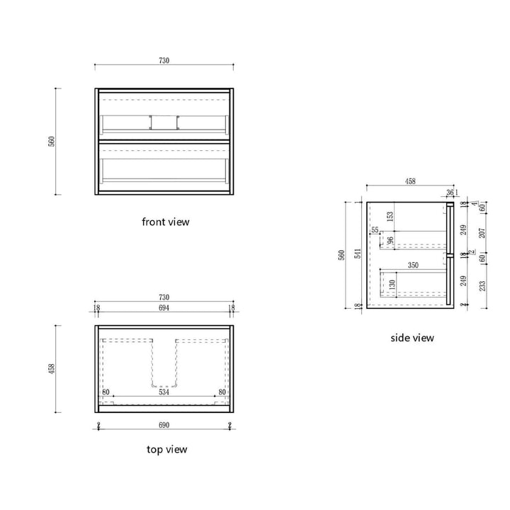 Venetta Fluted Wall Hung Vanity