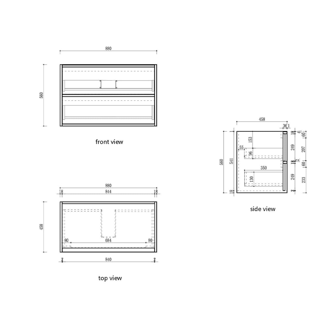 Venetta Fluted Wall Hung Vanity