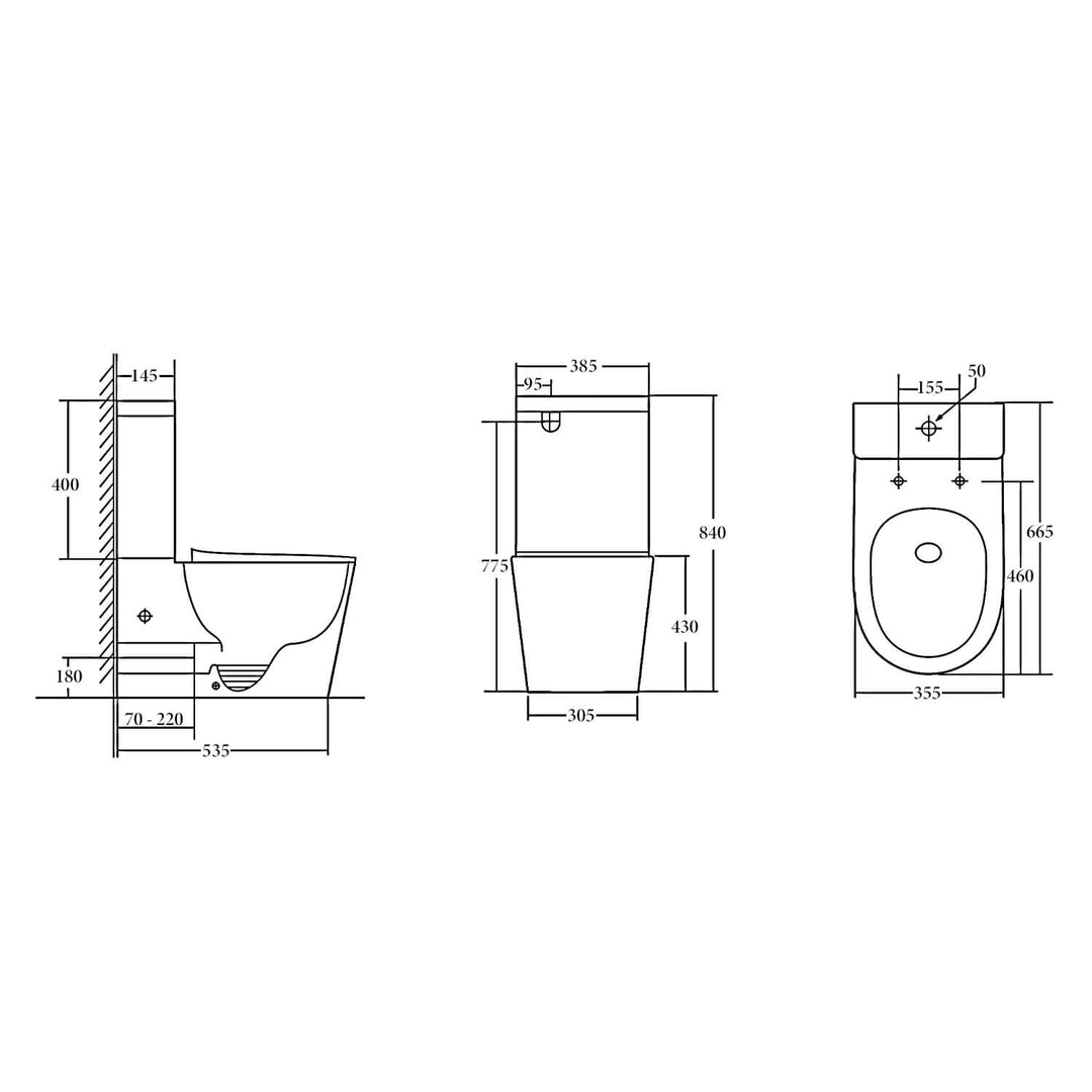 Venice Cyclone Flush Back to Wall Toilet Suite